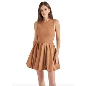 Steve Madden Dress Size S NEW Mini Palermo $89 Caramel Cafe Tan Brown Fit Flare
